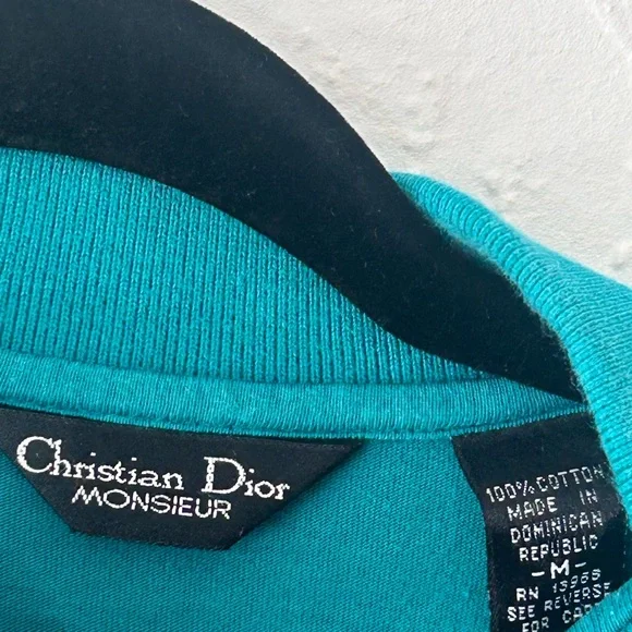 Christian Dior Vintage Teal Polo Medium - Picture 4 of 6